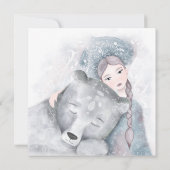 Bezaubernde Bär- und Mädchenfestliche Party Einlad Einladung (Rückseite)