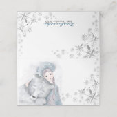 Bezaubernde Bär- und Mädchenschneeflocke Platzkarte (Außenseite Aufgefaltet)