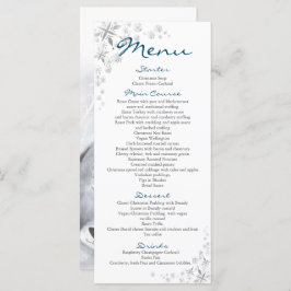Bezaubernde Bären- und Mädchenschneeflocken Festiv Menükarte