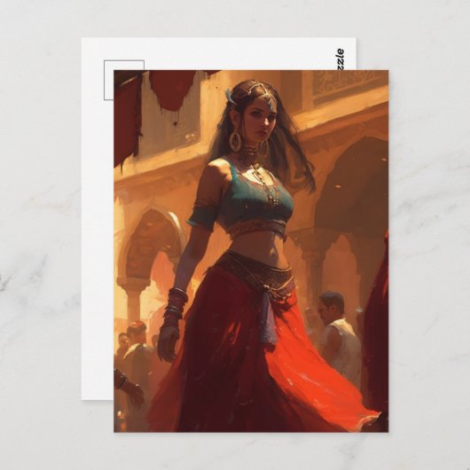 Bezaubernde Bauchtänzerin Postkarte (Vorne/Hinten)