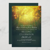 Bezaubernde Bäume und Lichter Rustikale Hochzeit l Einladung (Vorne/Hinten)