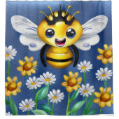 Bezaubernde Biene im Blumengarten Duschvorhang (Vorderseite)