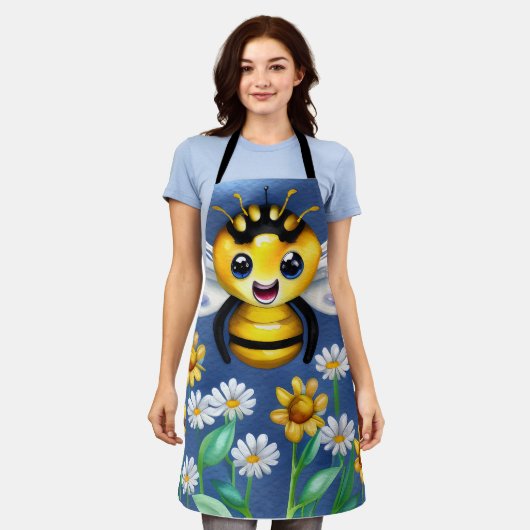 Bezaubernde Biene im Blumengarten Schürze (Getragen)