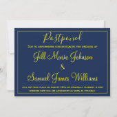 Bezaubernde blau-gelbe Hochzeitsänderung Einladung (Vorderseite)