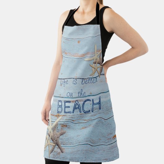 Bezaubernde blaue Holzstruktur, Seesterne Schürze (InSitu)