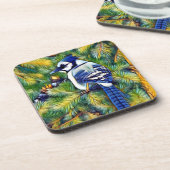 Bezaubernde blaue Jay drucken Getränkeuntersetzer (Linke Seite)