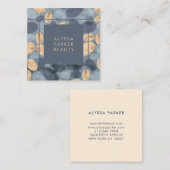 Bezaubernde blaue Punkte mit Gold Quadratische Visitenkarte (Vorne/Hinten)