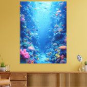 Bezaubernde blaue Tiefen und Korallenriffe Leinwanddruck (Insitu (Wohnzimmer))