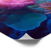 Bezaubernde blaue Tiefen und Korallenriffe Poster (Ecke)