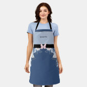 Bezaubernde Blue Springtime Floral Schürze (Getragen)