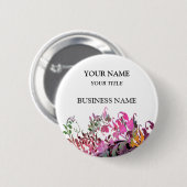 Bezaubernde Blume - Firmenname-Tag Button (Vorne & Hinten)