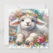 Bezaubernde Blume Kronenlamm Christlich Ostern Feiertagskarte (Vorderseite)