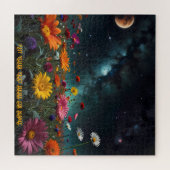 Bezaubernde Blume mit Blick auf die Galaxie Puzzle (Horizontal)