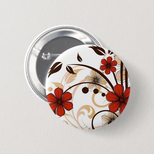 Bezaubernde Blumen Button (Vorne & Hinten)