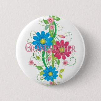 Bezaubernde Blumen Großmutter Button
