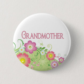 Bezaubernde Blumen Großmutter Button
