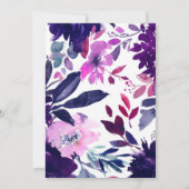 Bezaubernde, blumengeschmückte Wasserfarbenhochzei Einladung (Rückseite)