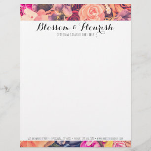 Bezaubernde BlumenRosen-Trendy moderner Florist u. Briefkopf