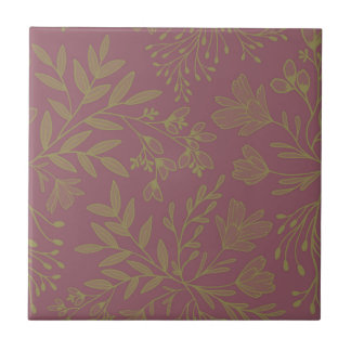 Bezaubernde Blumenwiesen-Träume L1 Bordeau Green Fliese