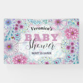 Bezaubernde Bohemische Blume Kinderdusche Banner (Horizontal)