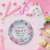 Bezaubernde Bohemische Blume Kinderdusche Pappteller (Party)