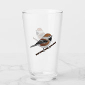 Bezaubernde Boreal Chickadee Bird Cartoon Glas (Rückseite)