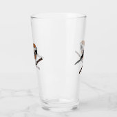 Bezaubernde Boreal Chickadee Bird Cartoon Glas (Links)