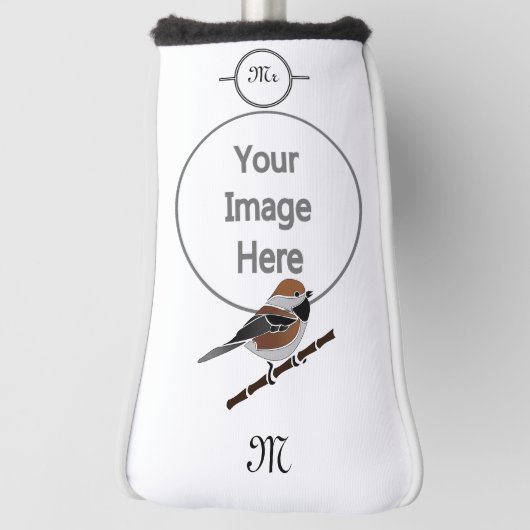 Bezaubernde Boreal Chickadee Bird Cartoon Golf Headcover (Rotieren 90)