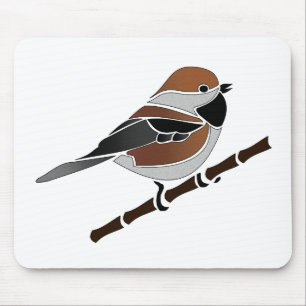Bezaubernde Boreal Chickadee Bird Cartoon Mousepad