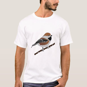 Bezaubernde Boreal Chickadee Bird Cartoon T-Shirt