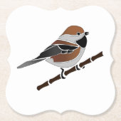 Bezaubernde Boreal Chickadee Bird Cartoon Untersetzer (Vorderseite)