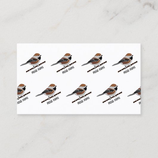 Bezaubernde Boreal Chickadee Bird Cartoon Visitenkarte (Vorderseite)