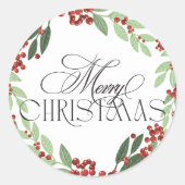 Bezaubernde botanische Moderne Weihnachten Runder Aufkleber (Vorderseite)