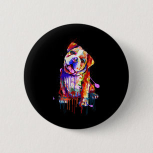 Bezaubernde Bulldog Rainbow Colors Kunst, Dichtung Button