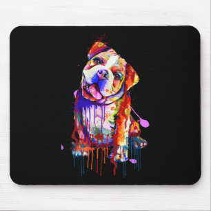 Bezaubernde Bulldog Rainbow Colors Kunst, Dichtung Mousepad