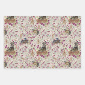 Bezaubernde Bunnies in Korbkörben, Wiesen-Dekoupag Geschenkpapier Set (Vorderseite)