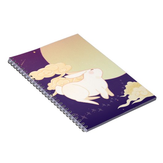 Bezaubernde Bunny Moon Notebook-Abdeckung Notizblock (Rechte Seite)