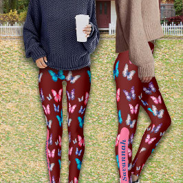 Bezaubernde bunte Schmetterlinge personalisieren Leggings