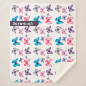 Bezaubernde bunte Schmetterlinge personalisieren Sherpadecke (Vorderseite)