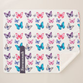 Bezaubernde bunte Schmetterlinge personalisieren Sherpadecke (Vorderseite (Horizontal))