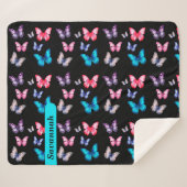 Bezaubernde bunte Schmetterlinge personalisieren Sherpadecke (Vorderseite (Horizontal))