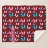 Bezaubernde bunte Schmetterlinge personalisieren Sherpadecke (Vorderseite (Horizontal))
