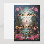 Bezaubernde Burg der Wälder Süße 16 Einladung (Vorne/Hinten)