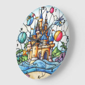 Bezaubernde Burg Festgebliebene Glasmauer Große Wanduhr (Winkel)