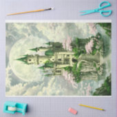 Bezaubernde Burg im Grüntöne Themenpapier Seidenpapier (Basteln)