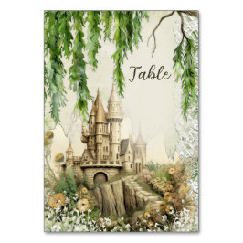 Bezaubernde Burg Tischnummer Karte - Märchen