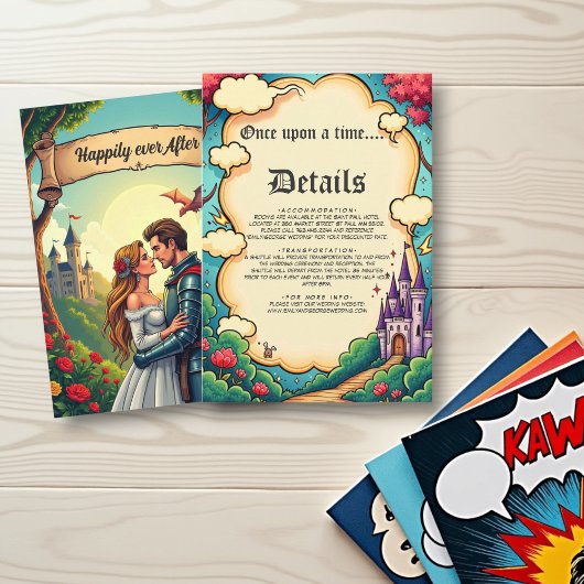 Bezaubernde Burg Waldland Märchenhochzeit Begleitkarte