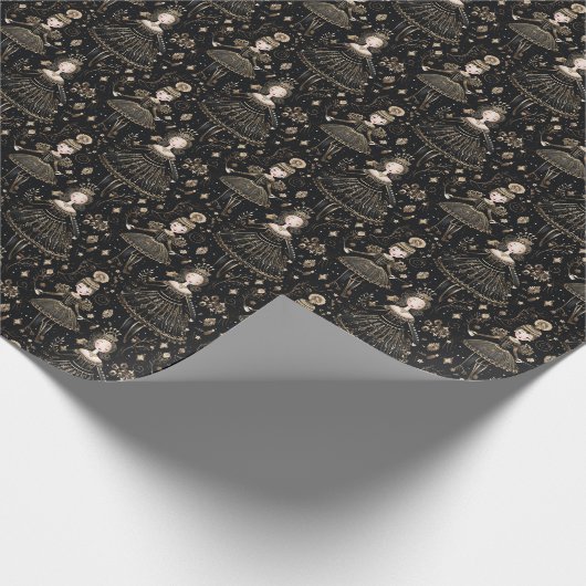 Bezaubernde Clara, Black Nutcracker Ballet Geschenkpapier (Ecke)