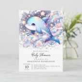 Bezaubernde Dolphin-Babydusche Einladung (Stehend Vorderseite)