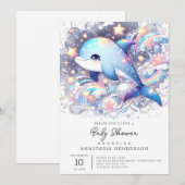 Bezaubernde Dolphin-Babydusche Einladung (Vorne/Hinten)